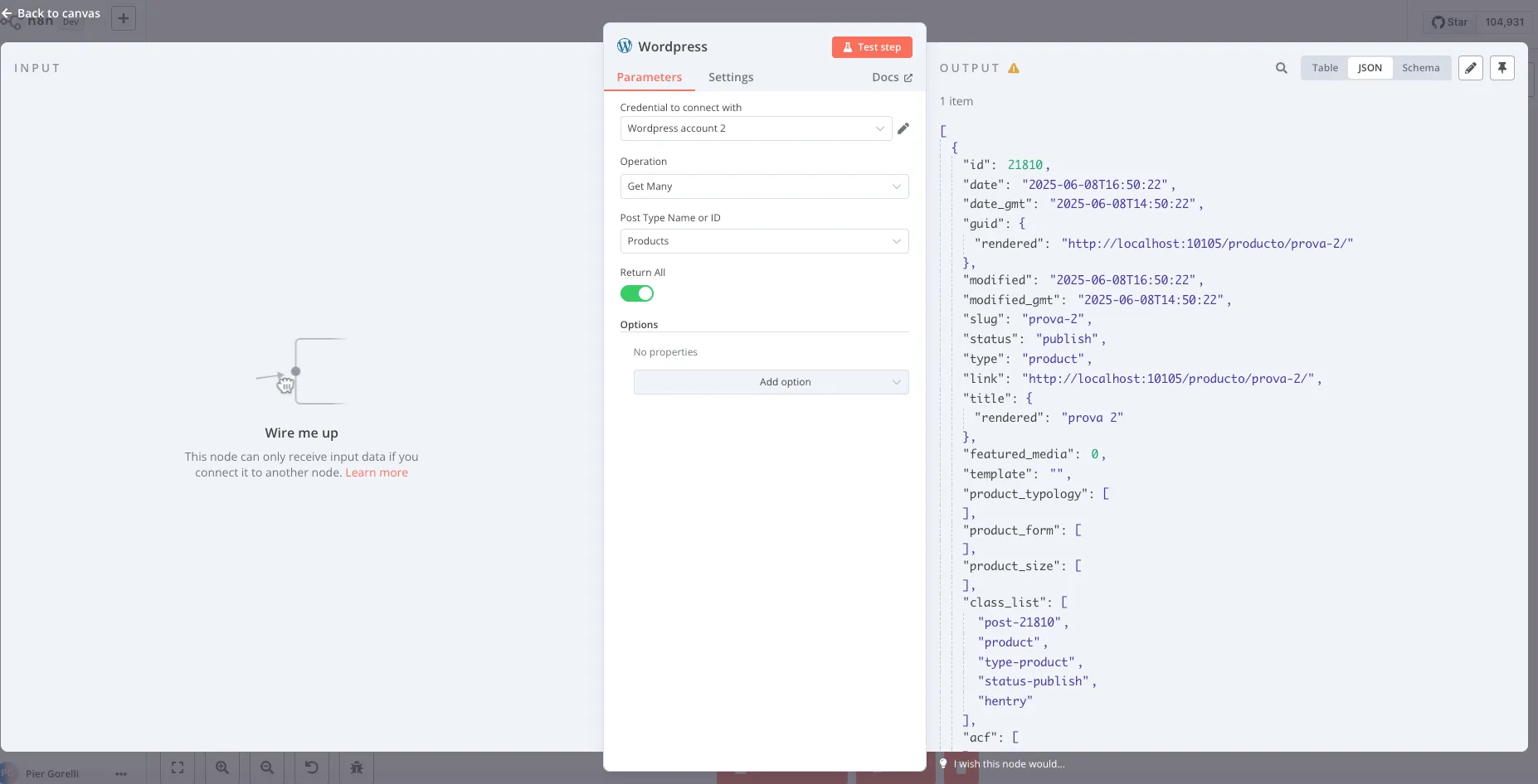 Wordpress new node in action